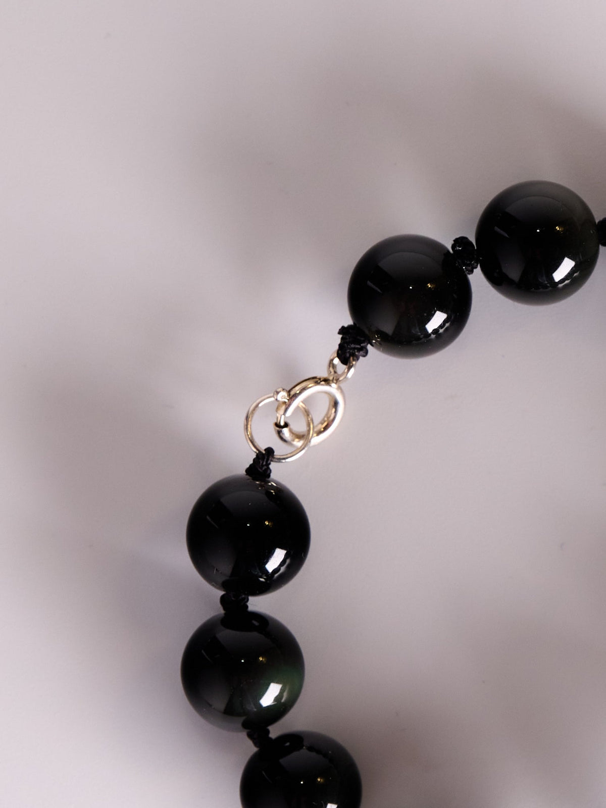 Black Aurora Bracelet, sterling silver clasp