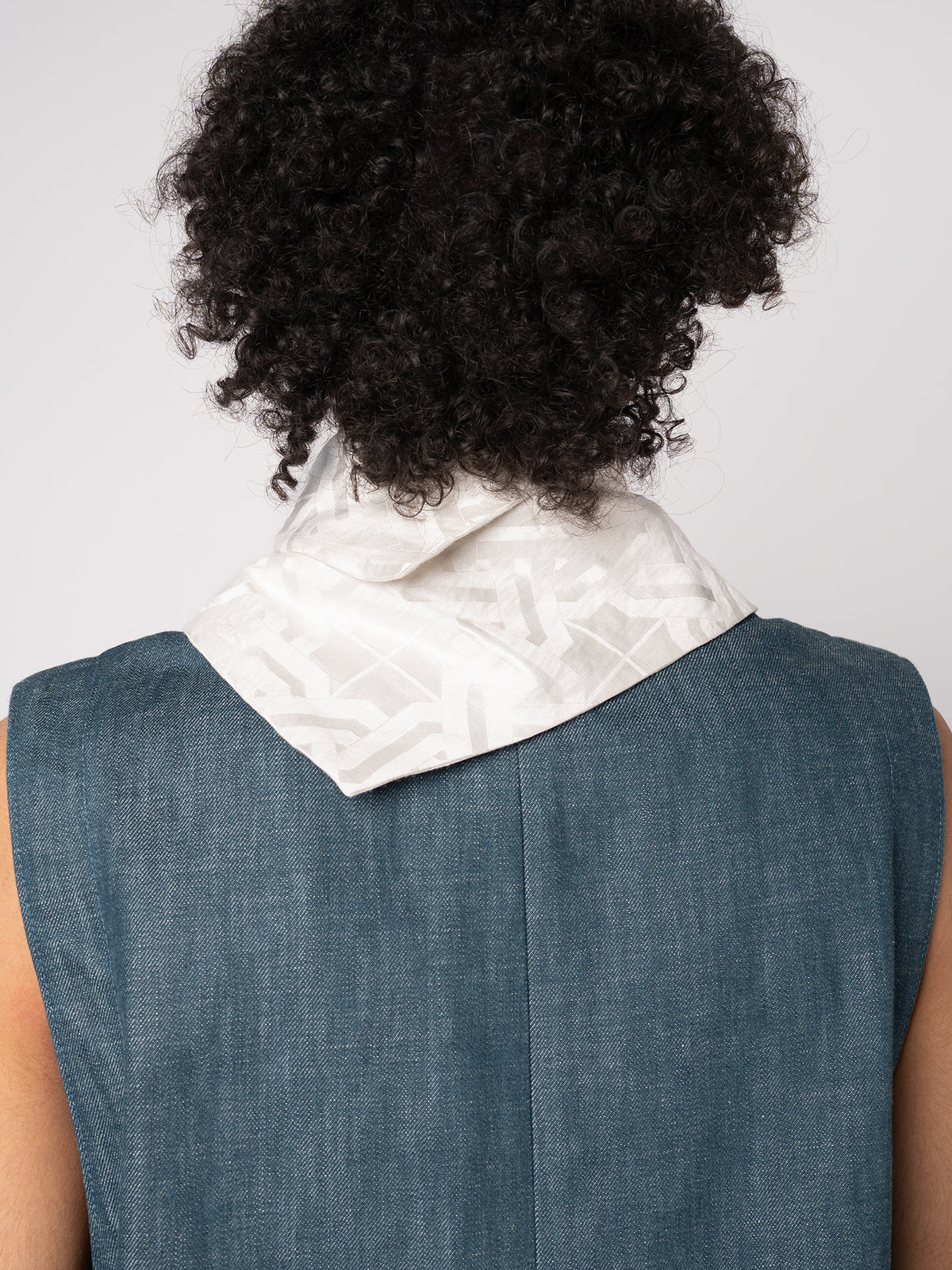 Fancy Scarf - White Jacquard