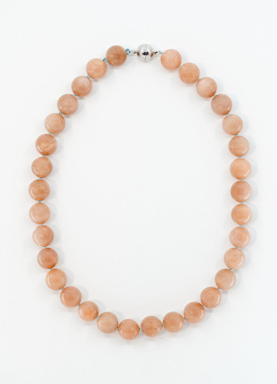 Many Moons Necklace, moonstone necklace on silk, handmade in Oslo