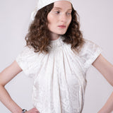 Fancy Bandana Scarf - White Jacquard