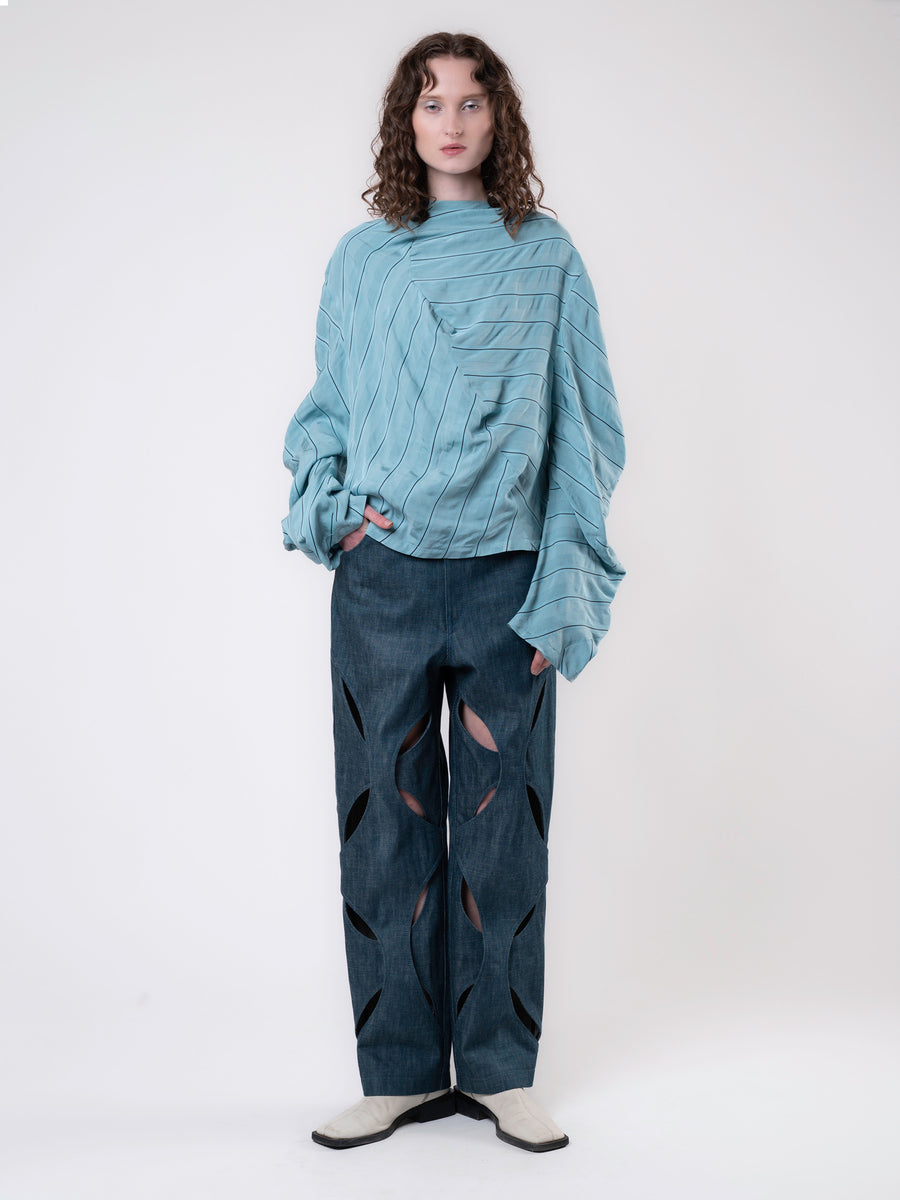Angel Falls Shirt - Striped Rayon