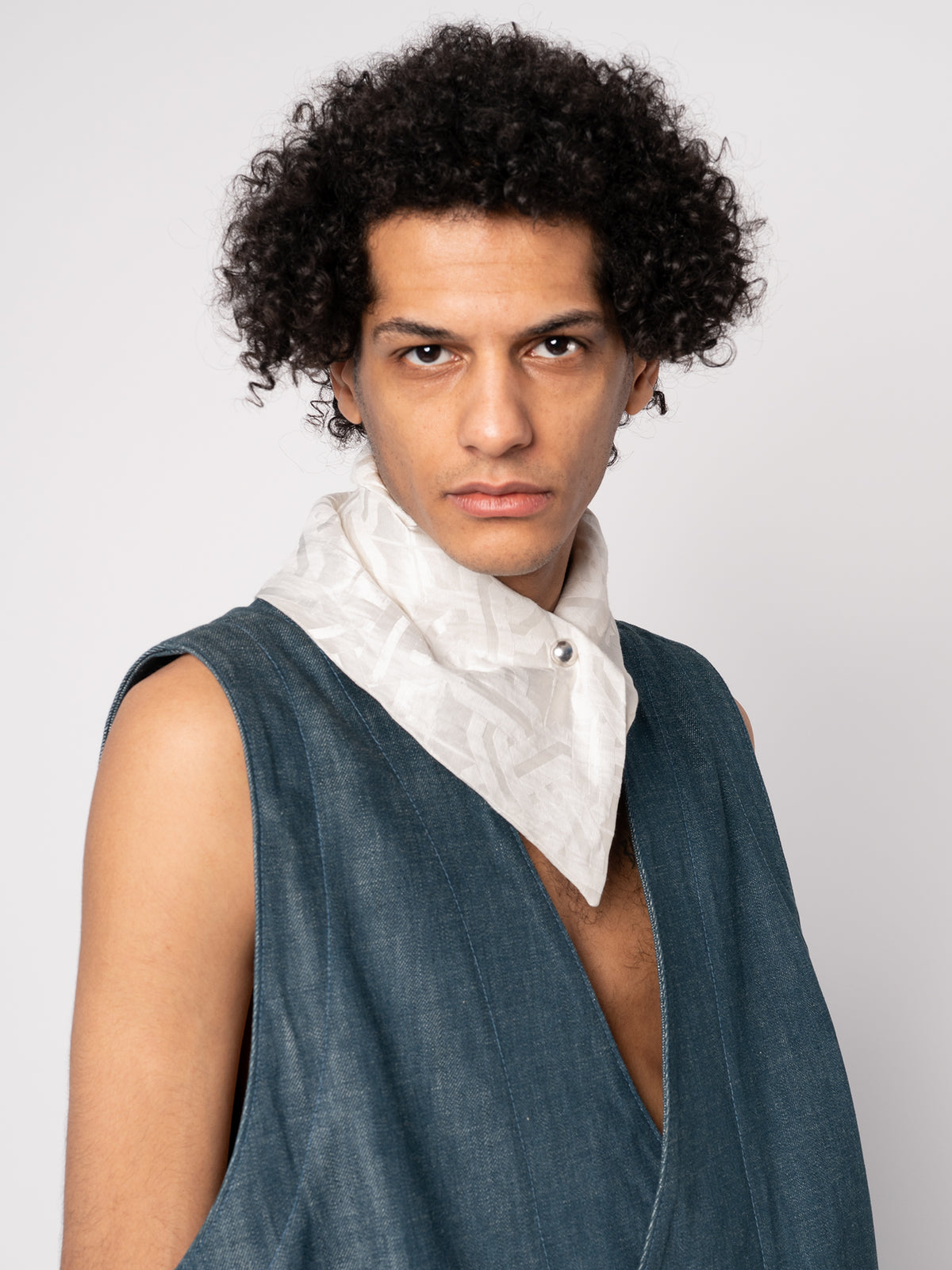 Fancy Scarf - White Jacquard