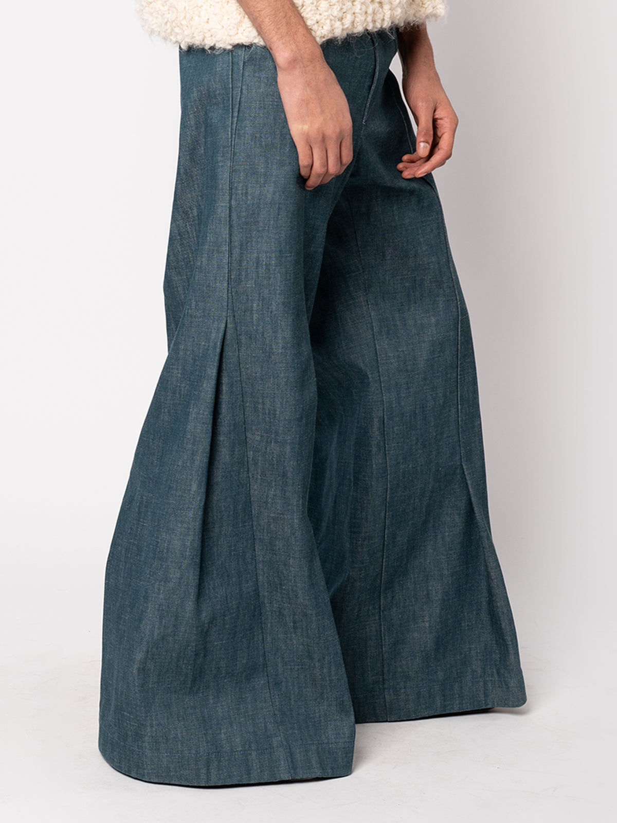Pleated Trousers - Denim