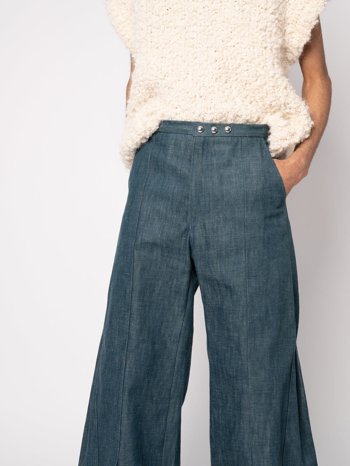 Pleated Trousers - Denim