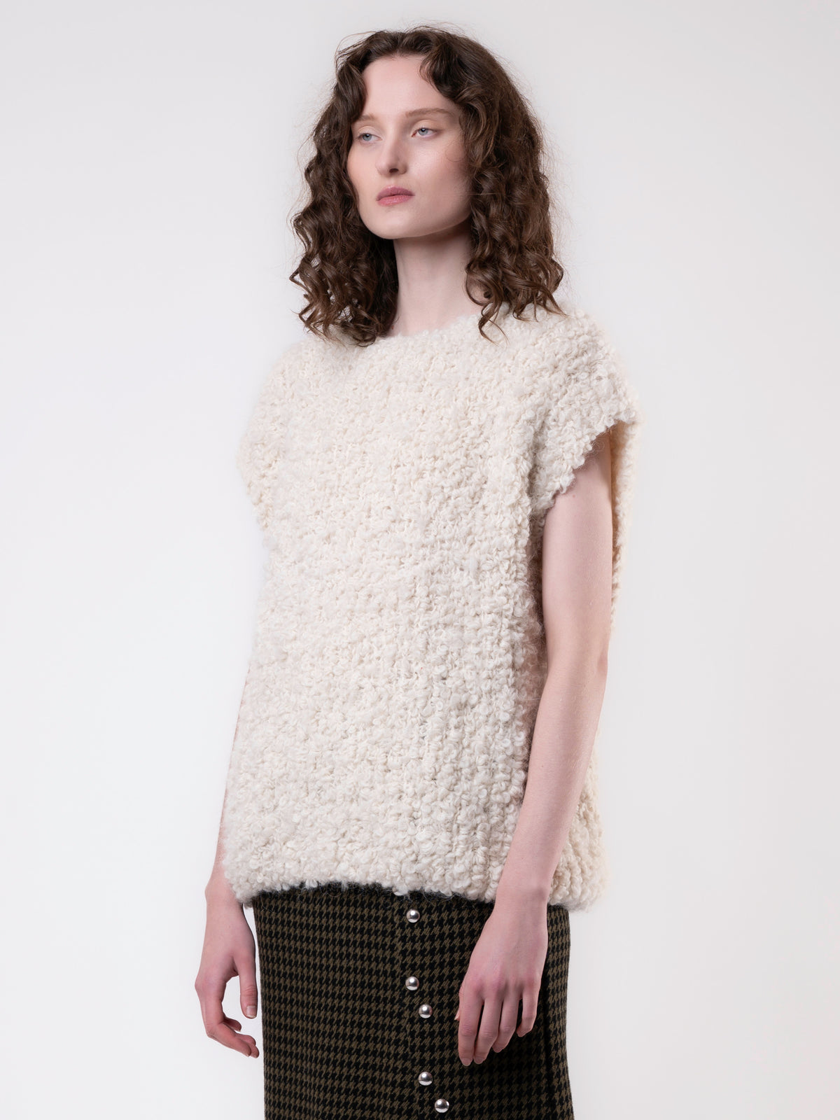 Loopy Vest - White Bouclè